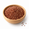 quinoa rood in een houten schaaltje, representatieve AI-illustratie
