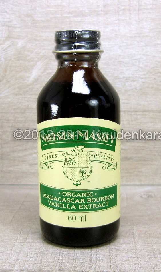 Flesje biologische Fairtrade Bourbon vanille extract uit Madagaskar, 60 ml. Vanille extract kopen.